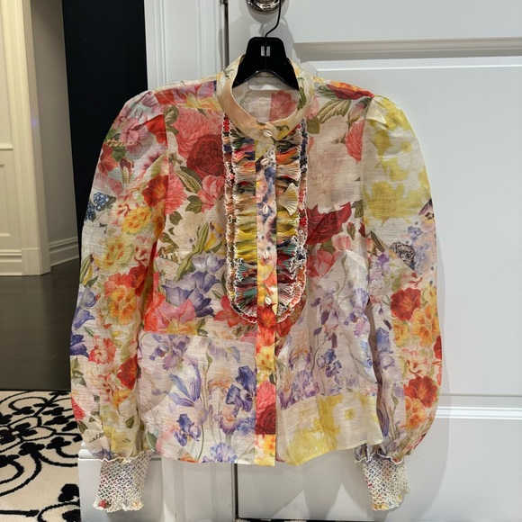 Zimmermann - Wonderland embellished floral-print blouse - Picture 5 of 14